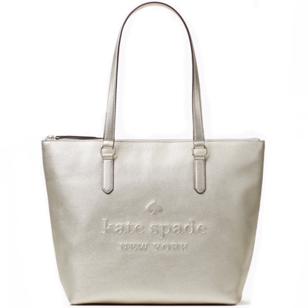 Kate Spade larchmont avenue logo penny Silver Bag